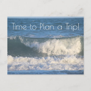 Carte Postale Planification de voyage à la plage Photo de vagues