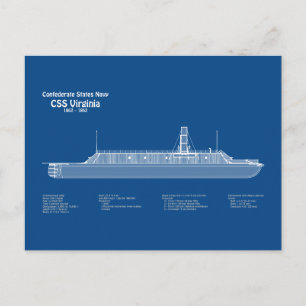 Carte Postale Plans de construction du CSS Virginia ABD