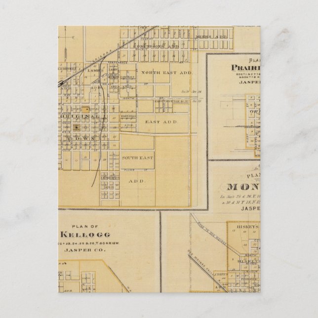 Carte Postale Plans de Newton, Prairie City (Devant)