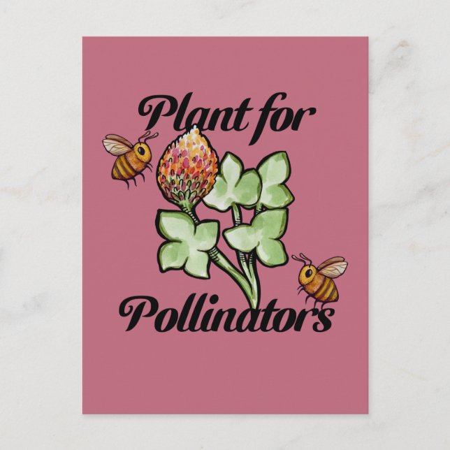 Carte Postale Plant for Pollinators Bee                          (Devant)