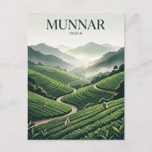 Carte Postale Plantation de thé de Munnar Inde
