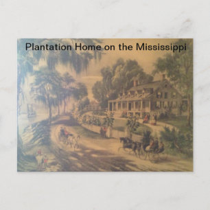 Carte Postale Plantation Home sur la rivière Mississippi.