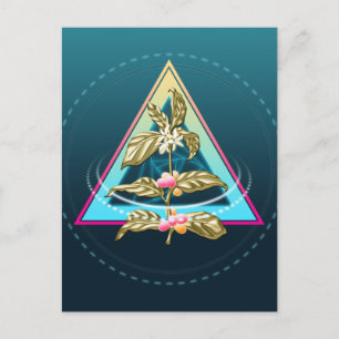 Carte Postale plante à café doré