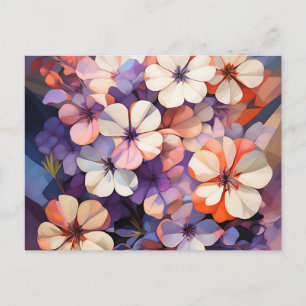Carte Postale Plante botanique Phlox Abstrait Floral