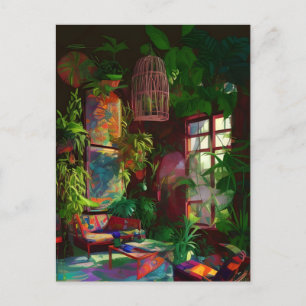 Carte Postale Plante coloré Boho rempli Salon