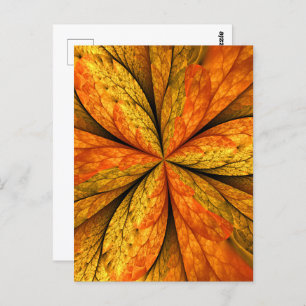 Carte Postale Plante d'automne, Abstrait moderne Fractal Art Lea