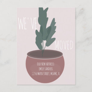 Carte Postale Plante en pot d'adresse de nouvelle maison moderne
