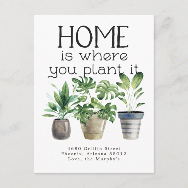 Carte Postale Plante | Faire-part de déplacement (Devant)
