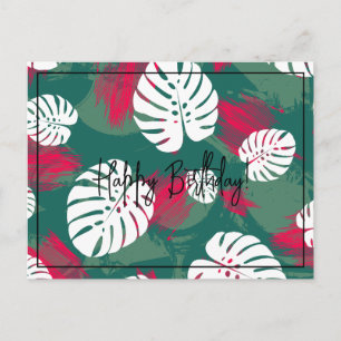 Carte Postale Plante Tropicale Joyeux Anniversaire