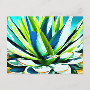 Carte Postale Plante vert Agave avec ciel bleu