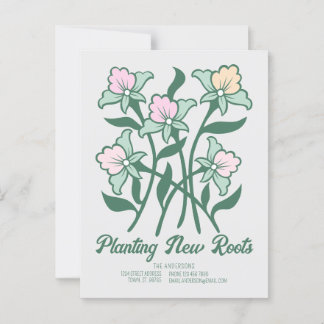 Carte Postale Planter de nouvelles racines Élégant floral Nouvel