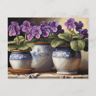 Carte Postale Plantes de violettes africaines violettes dans les