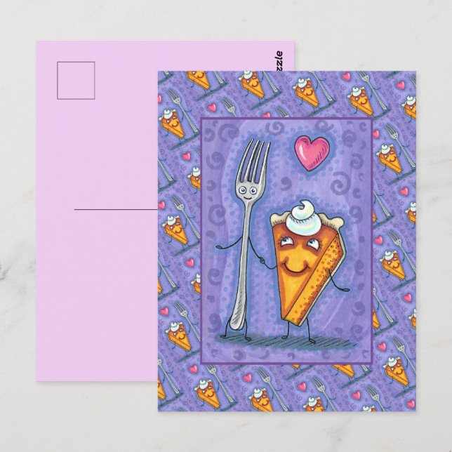 CARTE POSTALE PLAQUE & CITROUILLE PIE, FAIT L'UN POUR L'AUTRE, R (Devant / Derrière)