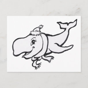 Carte postale Plaque de coloriage pour baleines d'