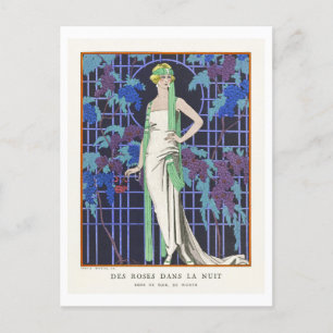 Carte Postale Plaque de mode Art déco de la soirée Gown par Barb
