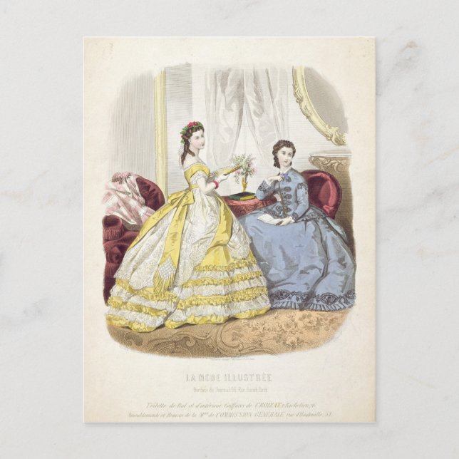 Carte Postale Plaque de mode montrant des robes (Devant)