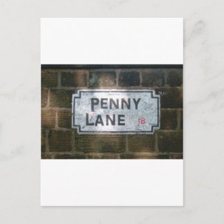 Carte Postale Plaque de rue de ruelle de penny, Liverpool R-U