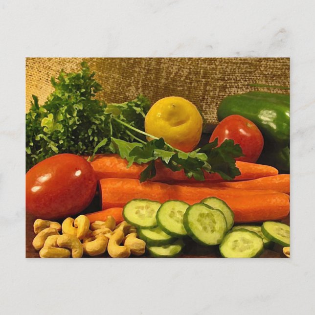Carte Postale Plaque de salade de légumes (Devant)