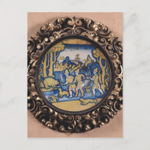Carte Postale Plaque décorée avec scène de chasse