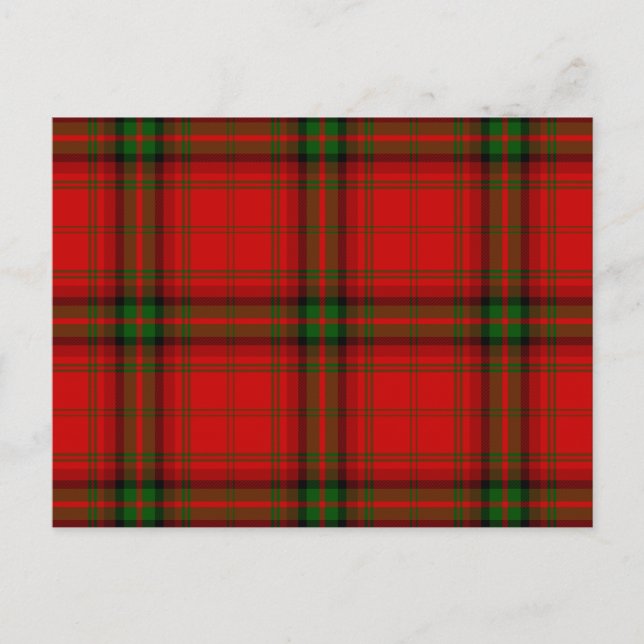 Carte Postale Plaque rouge vert tartan MacDougall (Devant)
