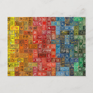 Carte Postale Plaques Colorées de Tous les 50 États