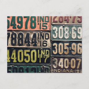 Carte Postale Plaques de licence vintages