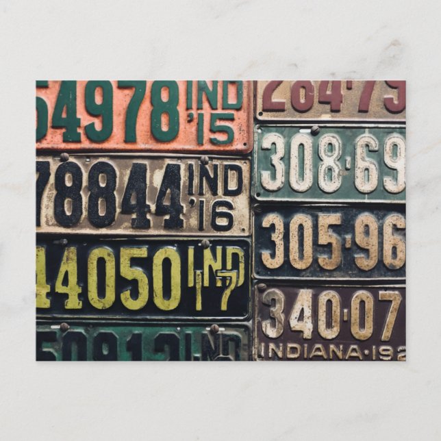 Carte Postale Plaques de licence vintages (Devant)
