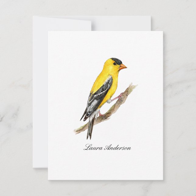 Carte postale plate American gold finch (Devant)