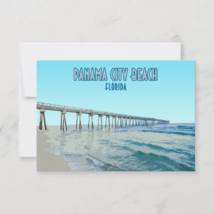 Carte postale plate vintage de Panama City Beach F