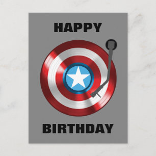 Carte Postale Platine Vinyle Captain America