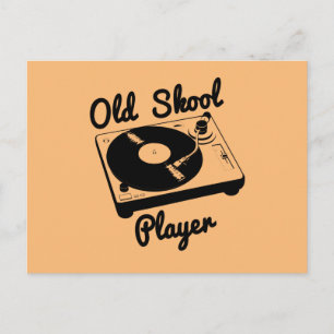 Carte Postale Platine vinyle pour DJ de style rétro
