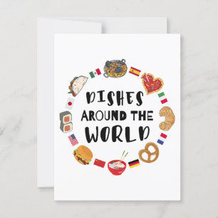 Carte Postale Plats du monde entier