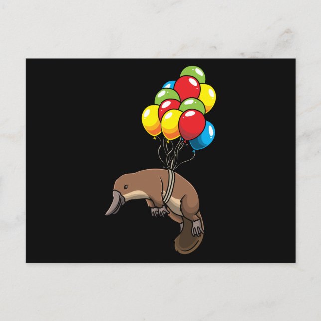 Carte Postale Platypus avec Ballons (Devant)