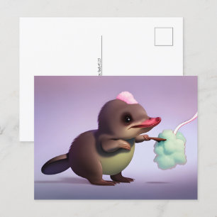 Carte Postale Platypus et bonbons en coton, Post-croisement