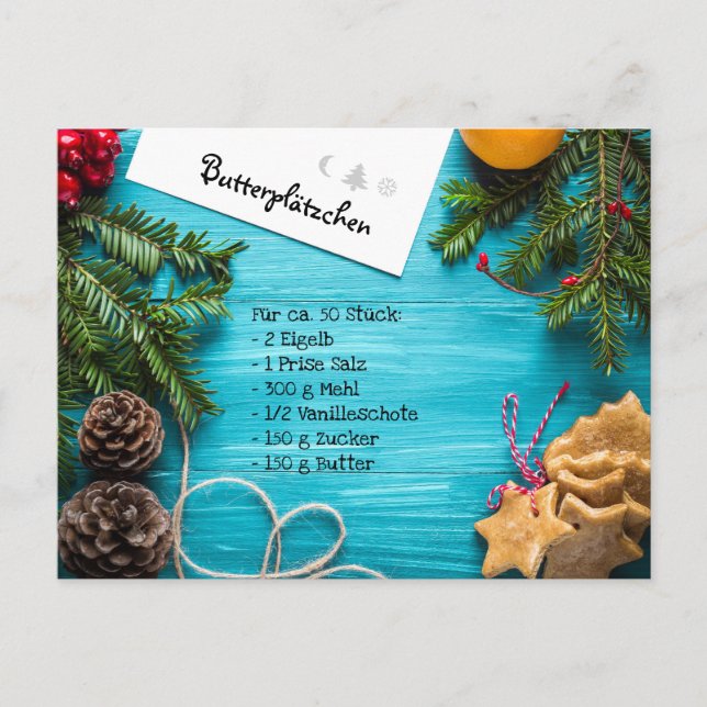 Carte Postale Plätzchenrezept (Devant)