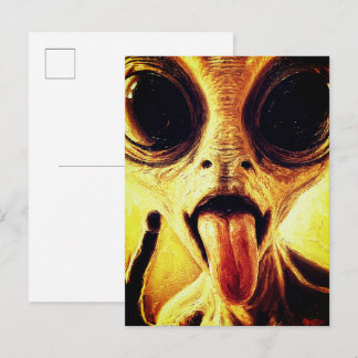 Carte Postale Playful Alien Portrait in Oil Paint
