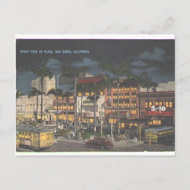 Carte Postale Plaza San Diego 1945 (Devant)