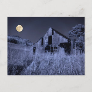 Carte Postale Pleine lune au-dessus   Vieille grange patinée par