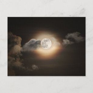 Carte Postale Pleine lune dans la nuit nuageuse