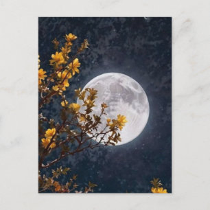 Carte postale Pleine Lune d'Automne Doré Arbre a