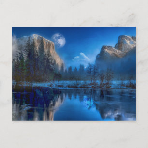 Carte Postale Pleine lune en Yosemite