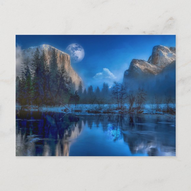 Carte Postale Pleine lune en Yosemite (Devant)