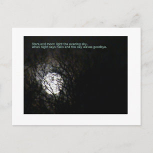 Carte Postale Pleine lune et poème