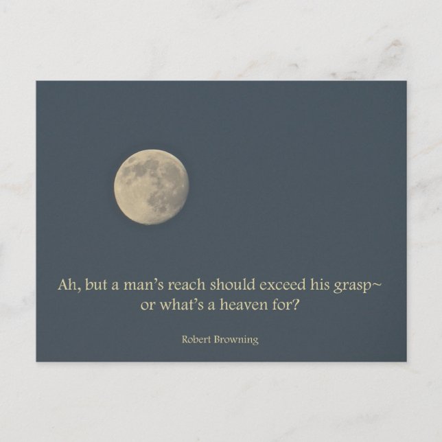 Carte Postale Pleine lune Robert Browning Citation (Devant)