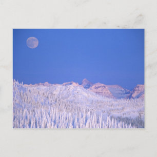 Carte Postale Pleine lune s'élevant au-dessus du parc national d