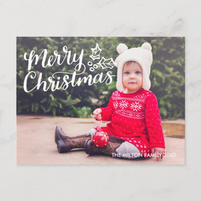 Carte postale pleine photo Joyeux Noël Lettré à la (Devant)