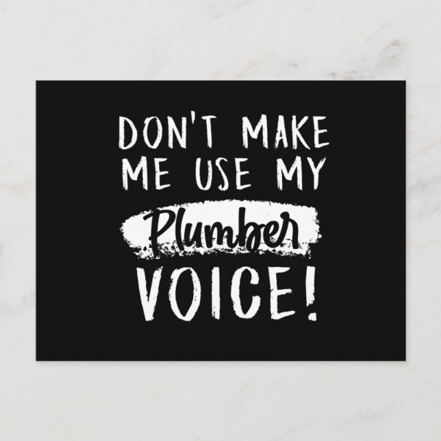 Carte Postale Plomber Vocale Plumbing Job Craft Profession Cadea (Devant)