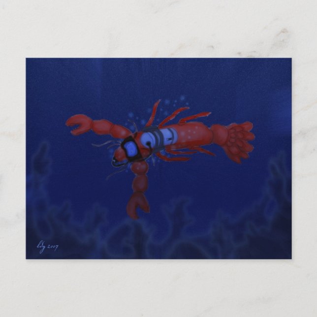 Carte postale Plongée de homard (Devant)
