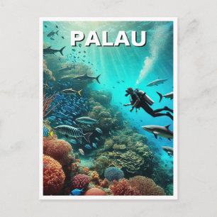 Carte Postale Plongée en scaphandre autonome à Palau