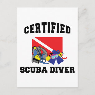 Carte Postale Plongeur Certifié SCUBA